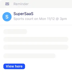 Customized booking reminder email message