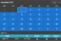 Eksempel på et bookingsystem for en konference og et mødelokale