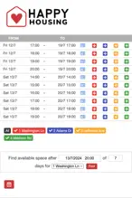 Example of a SuperSaaS schedule on a mobile device for real estate properties