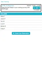 SuperSaaS booking system på mobile enheder til booking af undervisning og workshops