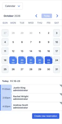 SuperSaaS schedule for medical tests and vaccination services on mobile