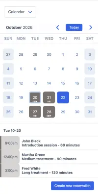 SuperSaaS therapist appointment scheduling app on a mobile device