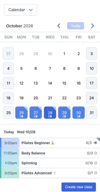 SuperSaaS fitness class booking app on a mobile device