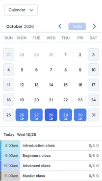 SuperSaaS schedule for horse riding lessons on mobile