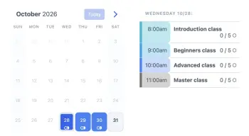 SuperSaaS booking widget for horse riding lessons on tablet