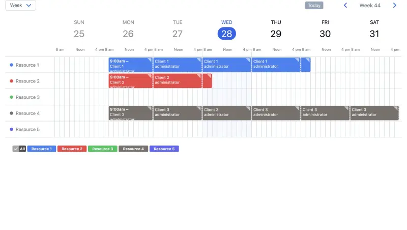SuperSaaS schedule for workforce planning on desktop