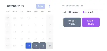 SuperSaaS booking widget for real estate properties on tablet