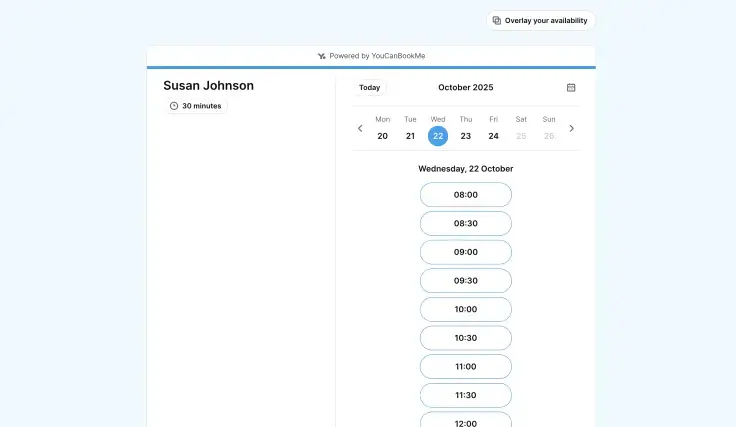 YouCanBookMe meeting scheduling tool interface screenshot