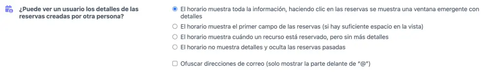 Visibilidad de detalles de cita