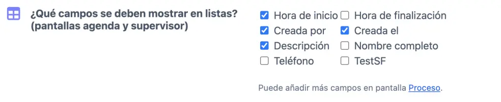 Elegir campos para vistas de lista