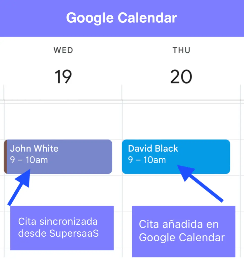 Mostrar tus reservas de SuperSaaS en un calendario externo
