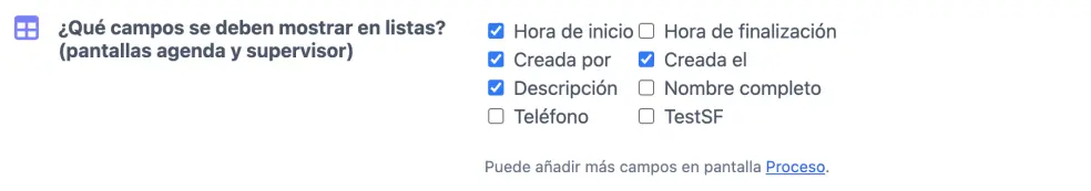 Campos para incluir en vistas de lista