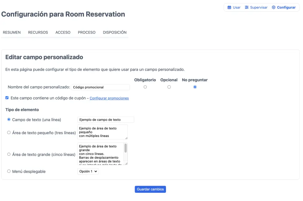 Editar campo personalizado
