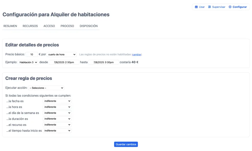 Configurar precio