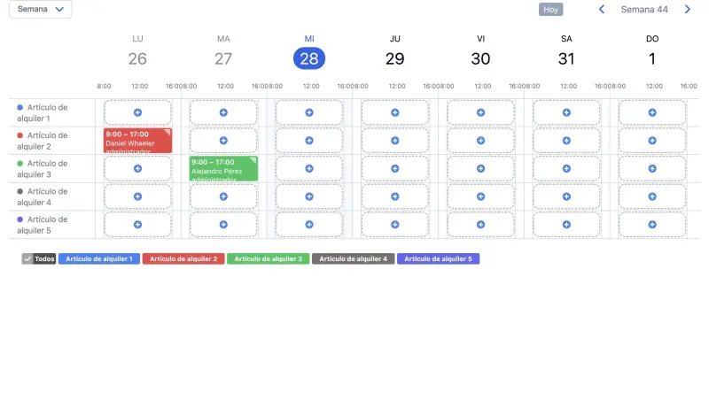 Software de alquiler de embarcaciones de SuperSaaS en un equipo de escritorio