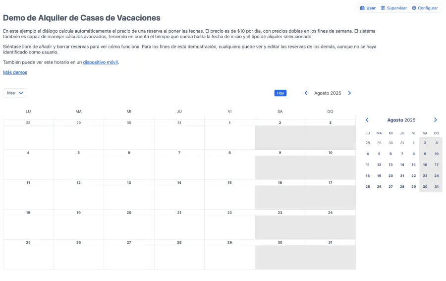 Horario vacío