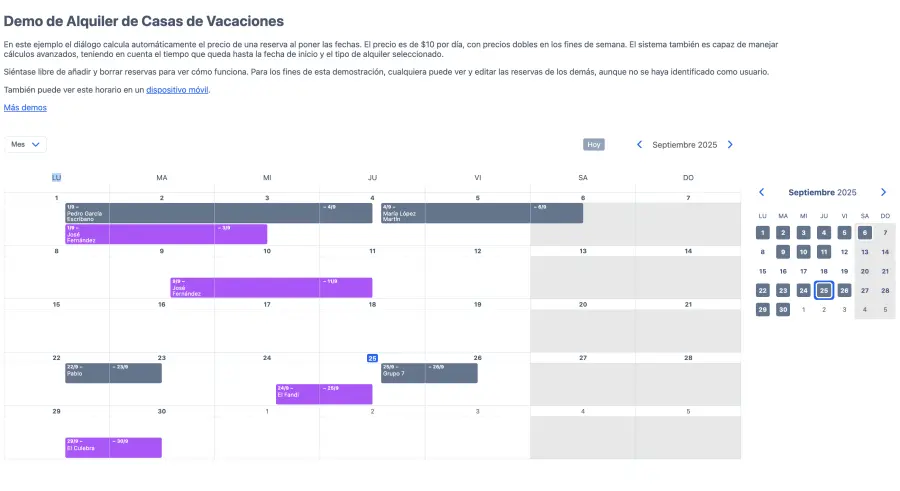 Probar el horario