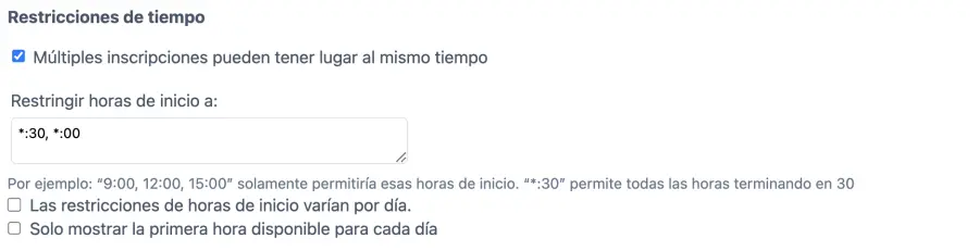 Poner restricciones de tiempo para tu calendario de citas de salón