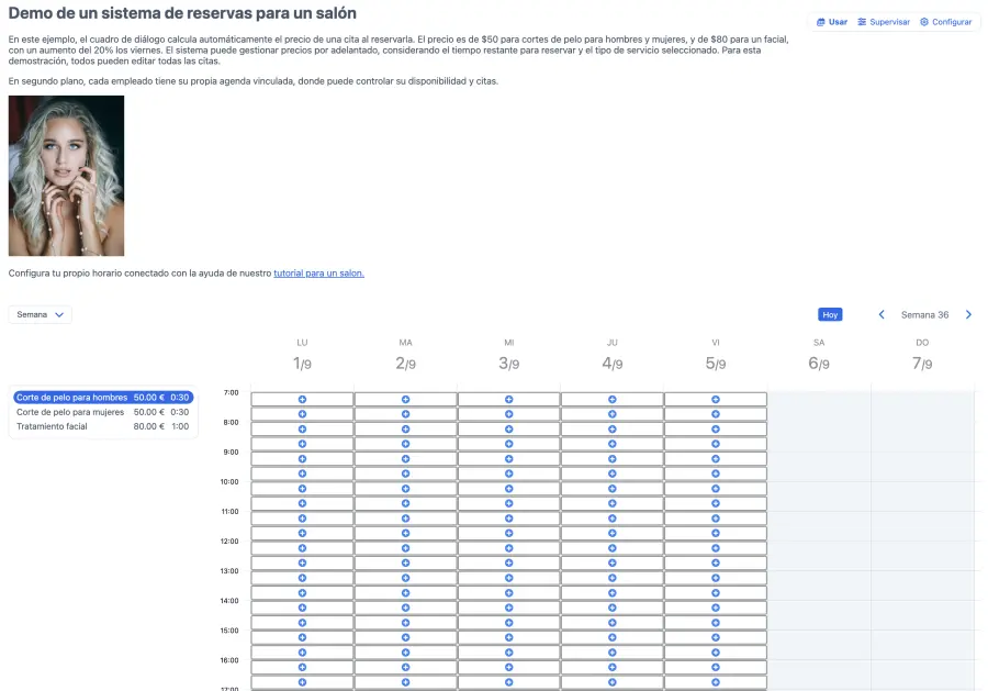 Ver tu calendario de reservas online