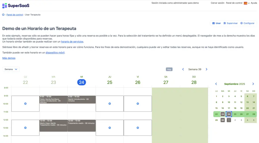 Horario vacío