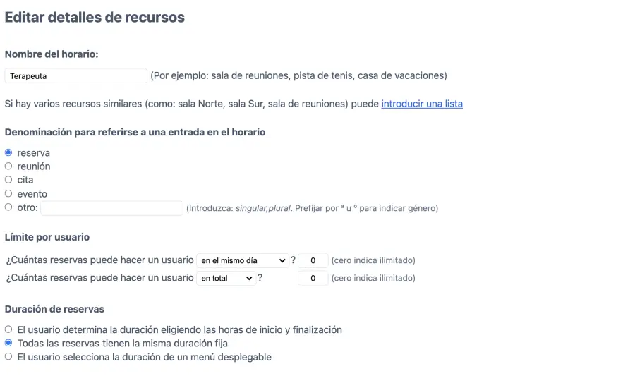 Pestaña admin Recursos