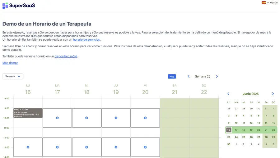 Probar el horario