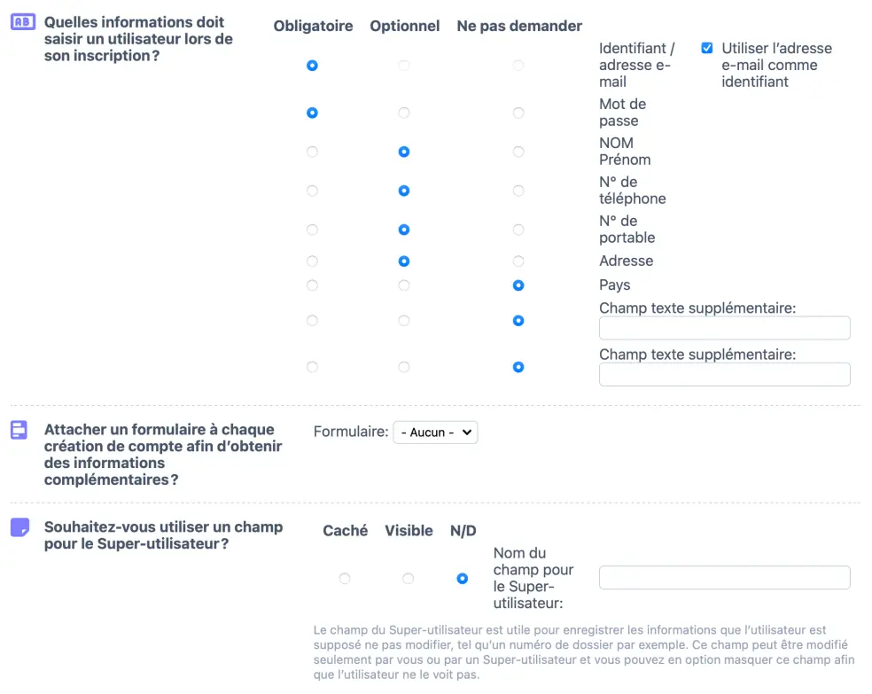 Détails inscription