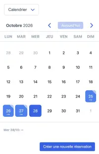 Exemple d’un agenda SuperSaaS sur un appareil mobile pour la location de bateaux