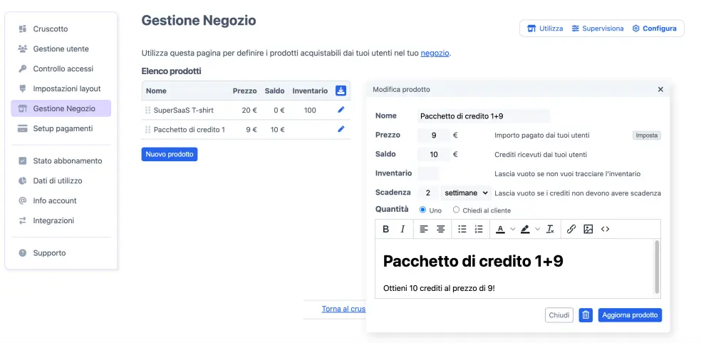 Pacchetti di crediti scontati