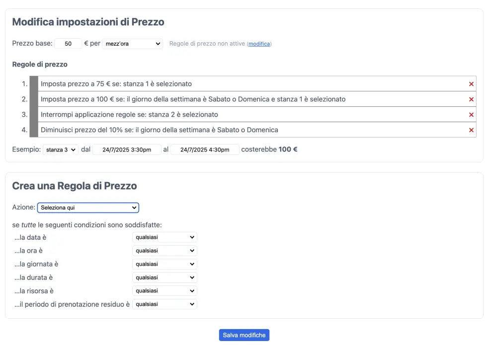 Esempio sconto basato su parametri di tempo