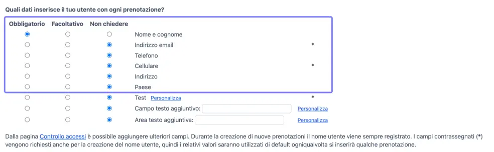 Campi standard