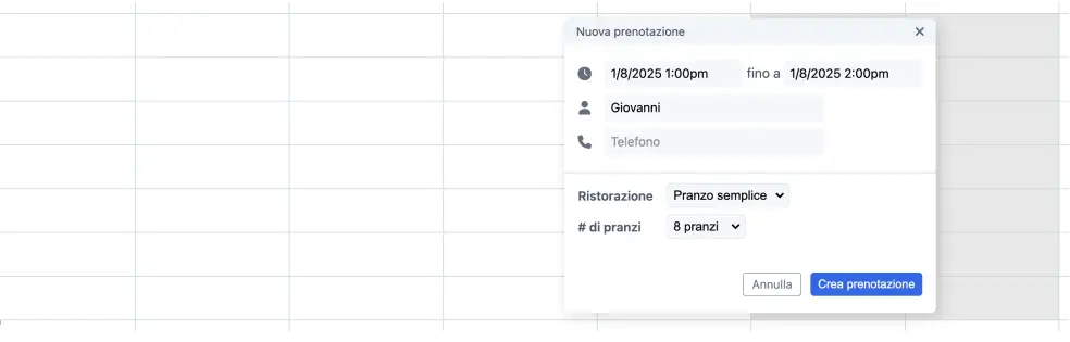Esempio campi personalizzati