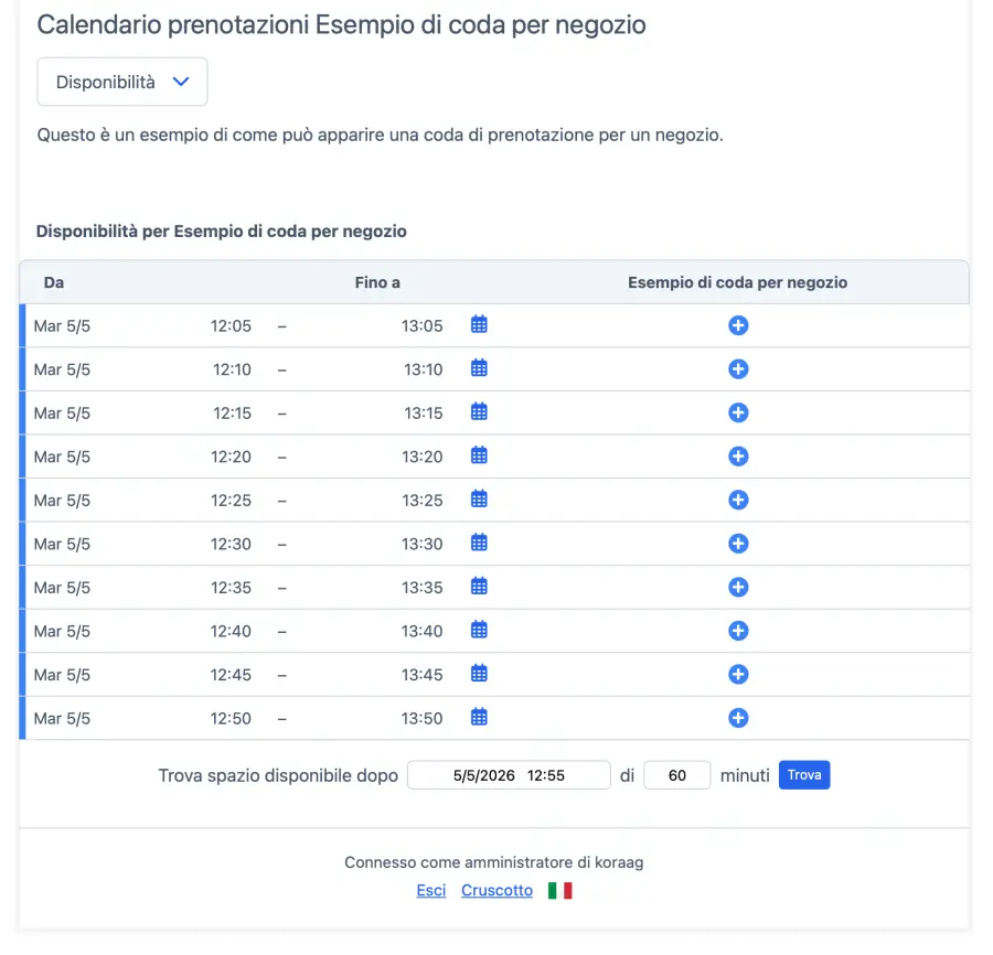 Coda virtuale su dispositivo mobile