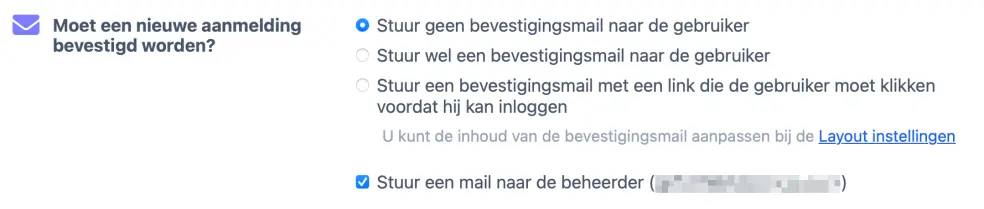 Registratiebevestiging en verificatie