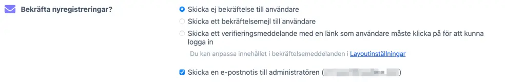 Registreringsbekräfelse och verifiering