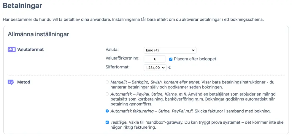 Aktivera fakturering
