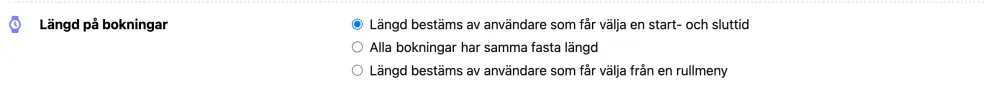 Bokningars längd