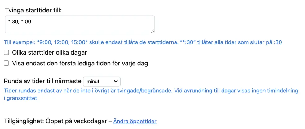 Starttidsrestriktioner