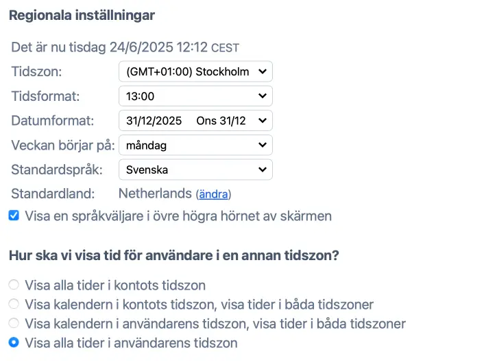 Standardtidszon