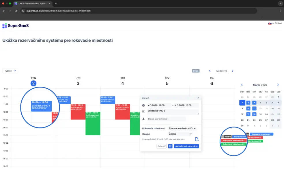 Príklad zdrojového rozvrhu
