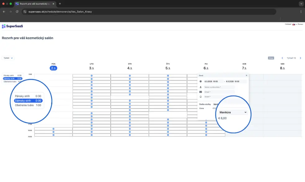 Príklad zdrojového rozvrhu