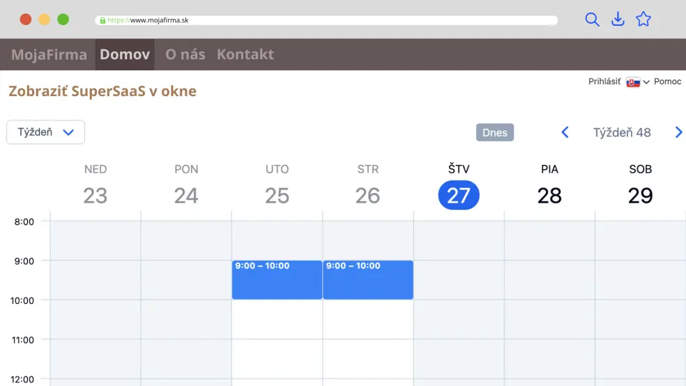 integrácia pomocou elementu iframe