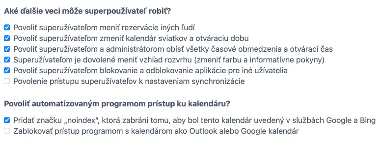 Nastavenie prístupu pre superpoužívateľov