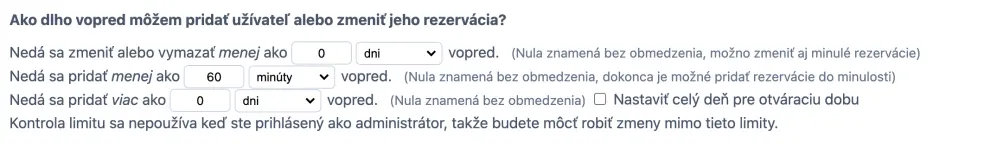 Kedy je možné vytvárať rezervácie?