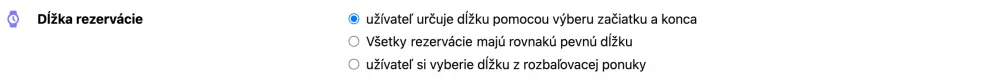 Dĺžka rezervácií