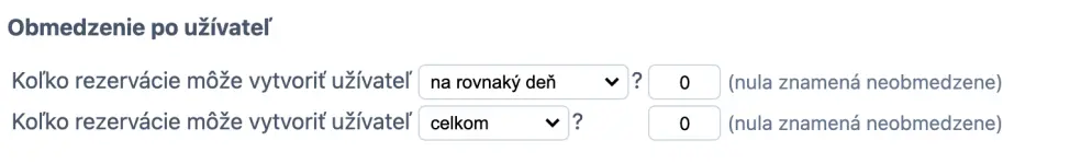 Obmedzenia pre slot