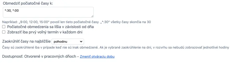 Obmedzenie času začiatku