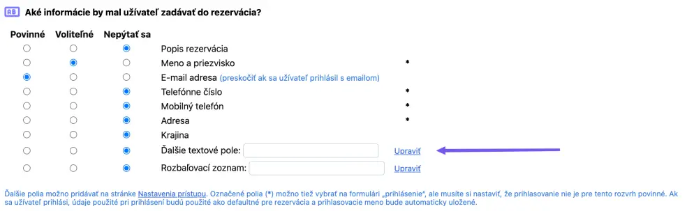 Ďalšie textové pole