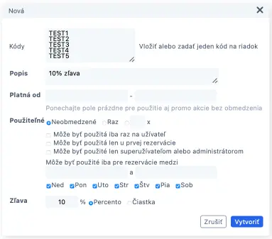 Niekoľko promo akcií