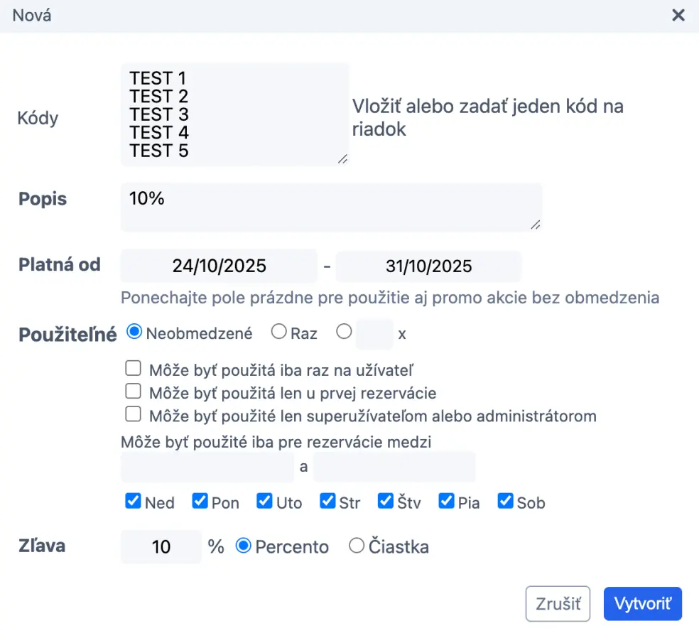 Niekoľko promo akcií